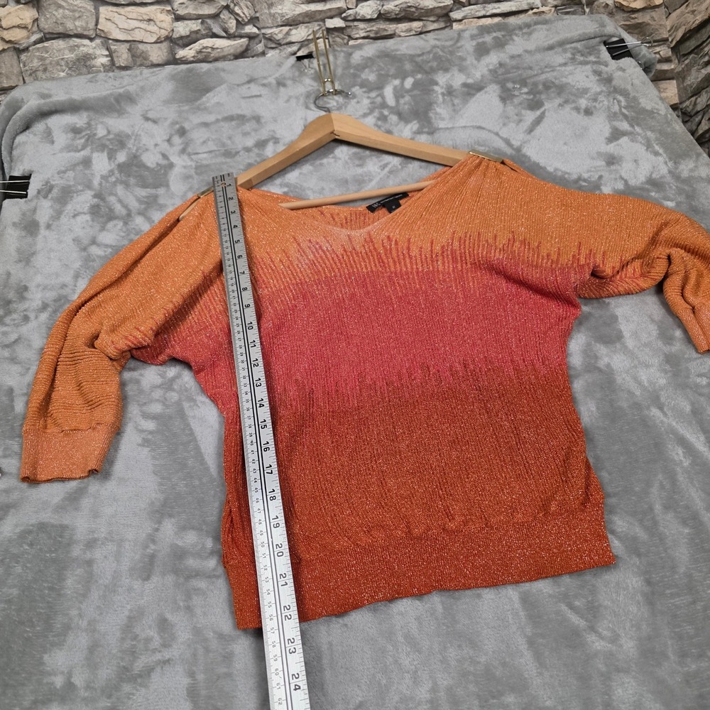 INC International Concepts Ombre Metallic Cold Shoulder Sweater Size M Glam Fall - Picture 2 of 7